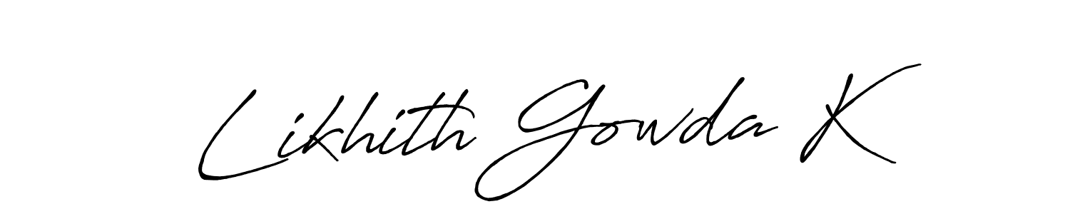 Also we have Likhith Gowda K name is the best signature style. Create professional handwritten signature collection using Antro_Vectra_Bolder autograph style. Likhith Gowda K signature style 7 images and pictures png