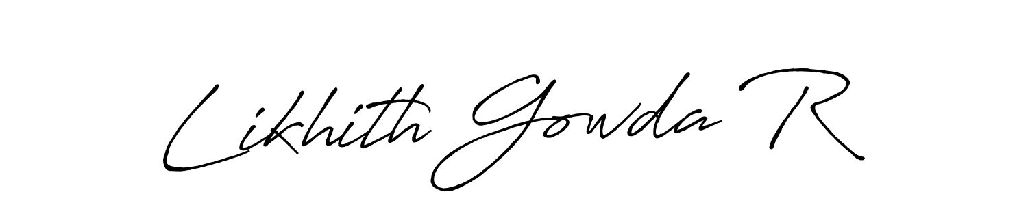 Design your own signature with our free online signature maker. With this signature software, you can create a handwritten (Antro_Vectra_Bolder) signature for name Likhith Gowda R. Likhith Gowda R signature style 7 images and pictures png