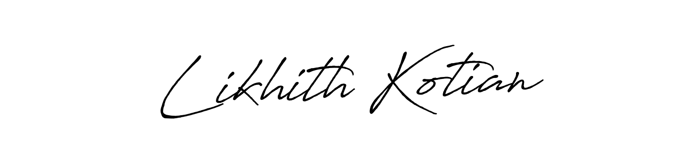 The best way (Antro_Vectra_Bolder) to make a short signature is to pick only two or three words in your name. The name Likhith Kotian include a total of six letters. For converting this name. Likhith Kotian signature style 7 images and pictures png