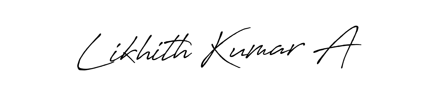 Use a signature maker to create a handwritten signature online. With this signature software, you can design (Antro_Vectra_Bolder) your own signature for name Likhith Kumar A. Likhith Kumar A signature style 7 images and pictures png