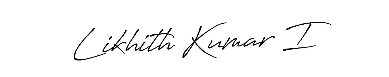 Use a signature maker to create a handwritten signature online. With this signature software, you can design (Antro_Vectra_Bolder) your own signature for name Likhith Kumar I. Likhith Kumar I signature style 7 images and pictures png