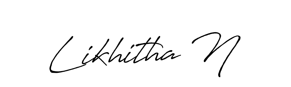 Also we have Likhitha N name is the best signature style. Create professional handwritten signature collection using Antro_Vectra_Bolder autograph style. Likhitha N signature style 7 images and pictures png