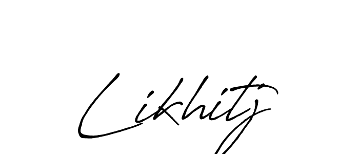 How to make Likhitj name signature. Use Antro_Vectra_Bolder style for creating short signs online. This is the latest handwritten sign. Likhitj signature style 7 images and pictures png