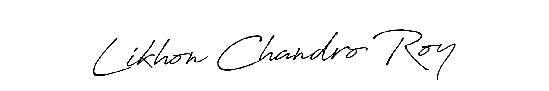 How to make Likhon Chandro Roy name signature. Use Antro_Vectra_Bolder style for creating short signs online. This is the latest handwritten sign. Likhon Chandro Roy signature style 7 images and pictures png