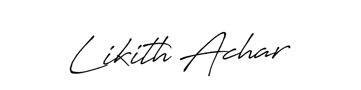 Create a beautiful signature design for name Likith Achar. With this signature (Antro_Vectra_Bolder) fonts, you can make a handwritten signature for free. Likith Achar signature style 7 images and pictures png