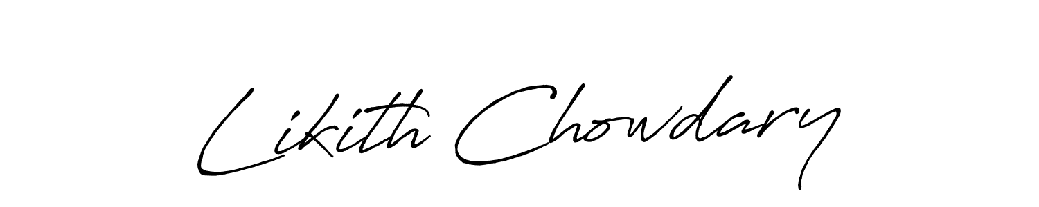The best way (Antro_Vectra_Bolder) to make a short signature is to pick only two or three words in your name. The name Likith Chowdary include a total of six letters. For converting this name. Likith Chowdary signature style 7 images and pictures png