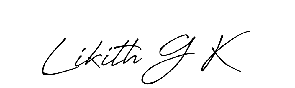 Likith G K stylish signature style. Best Handwritten Sign (Antro_Vectra_Bolder) for my name. Handwritten Signature Collection Ideas for my name Likith G K. Likith G K signature style 7 images and pictures png