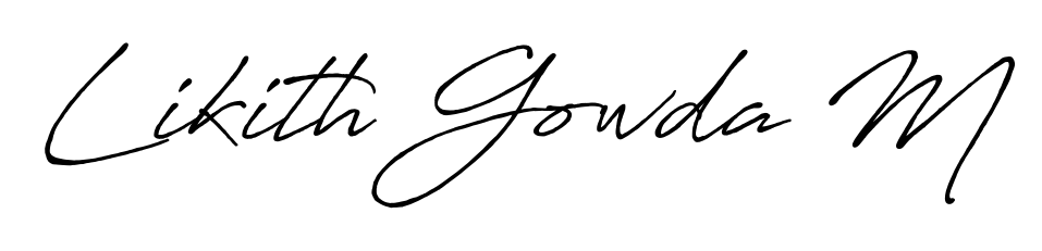 Also You can easily find your signature by using the search form. We will create Likith Gowda M name handwritten signature images for you free of cost using Antro_Vectra_Bolder sign style. Likith Gowda M signature style 7 images and pictures png