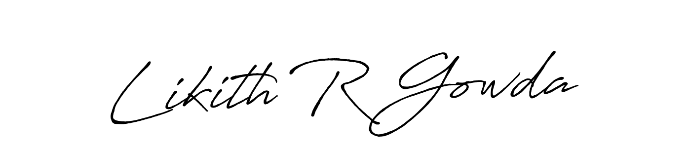 The best way (Antro_Vectra_Bolder) to make a short signature is to pick only two or three words in your name. The name Likith R Gowda include a total of six letters. For converting this name. Likith R Gowda signature style 7 images and pictures png