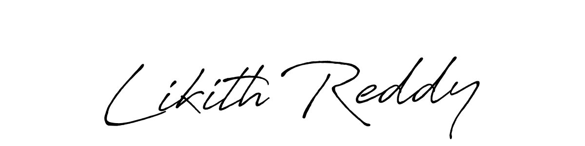 How to make Likith Reddy name signature. Use Antro_Vectra_Bolder style for creating short signs online. This is the latest handwritten sign. Likith Reddy signature style 7 images and pictures png