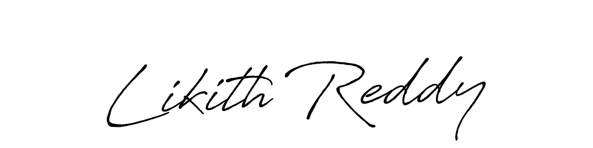 How to make Likith Reddy name signature. Use Antro_Vectra_Bolder style for creating short signs online. This is the latest handwritten sign. Likith Reddy signature style 7 images and pictures png