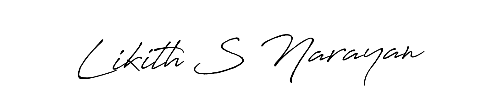 It looks lik you need a new signature style for name Likith S Narayan. Design unique handwritten (Antro_Vectra_Bolder) signature with our free signature maker in just a few clicks. Likith S Narayan signature style 7 images and pictures png