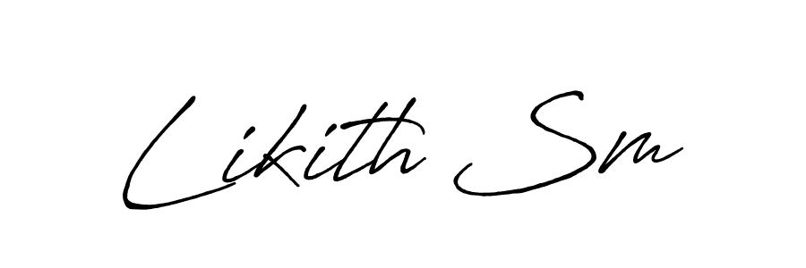 Similarly Antro_Vectra_Bolder is the best handwritten signature design. Signature creator online .You can use it as an online autograph creator for name Likith Sm. Likith Sm signature style 7 images and pictures png