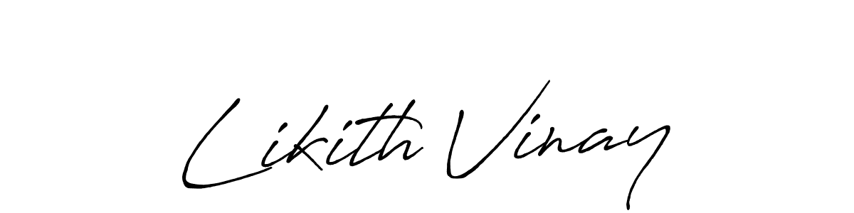 Create a beautiful signature design for name Likith Vinay. With this signature (Antro_Vectra_Bolder) fonts, you can make a handwritten signature for free. Likith Vinay signature style 7 images and pictures png