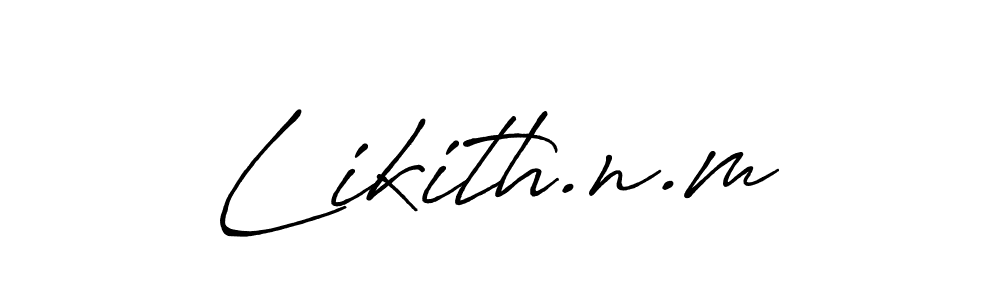 if you are searching for the best signature style for your name Likith.n.m. so please give up your signature search. here we have designed multiple signature styles  using Antro_Vectra_Bolder. Likith.n.m signature style 7 images and pictures png
