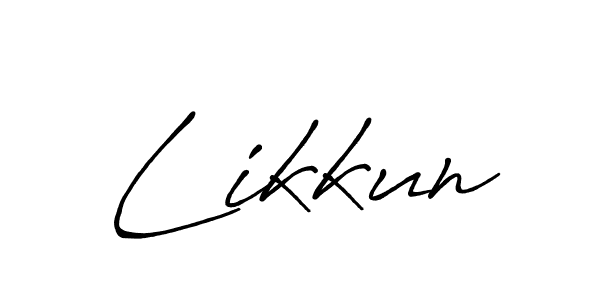 Use a signature maker to create a handwritten signature online. With this signature software, you can design (Antro_Vectra_Bolder) your own signature for name Likkun. Likkun signature style 7 images and pictures png
