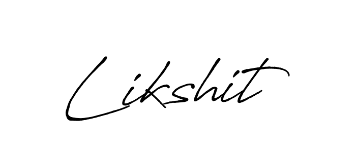 The best way (Antro_Vectra_Bolder) to make a short signature is to pick only two or three words in your name. The name Likshit include a total of six letters. For converting this name. Likshit signature style 7 images and pictures png