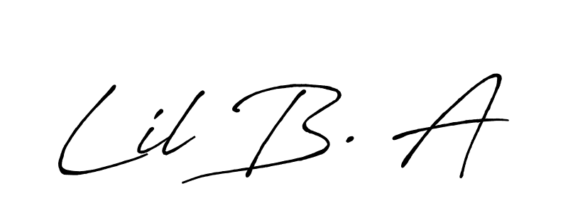 The best way (Antro_Vectra_Bolder) to make a short signature is to pick only two or three words in your name. The name Lil B. A include a total of six letters. For converting this name. Lil B. A signature style 7 images and pictures png