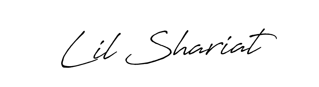 Lil Shariat stylish signature style. Best Handwritten Sign (Antro_Vectra_Bolder) for my name. Handwritten Signature Collection Ideas for my name Lil Shariat. Lil Shariat signature style 7 images and pictures png