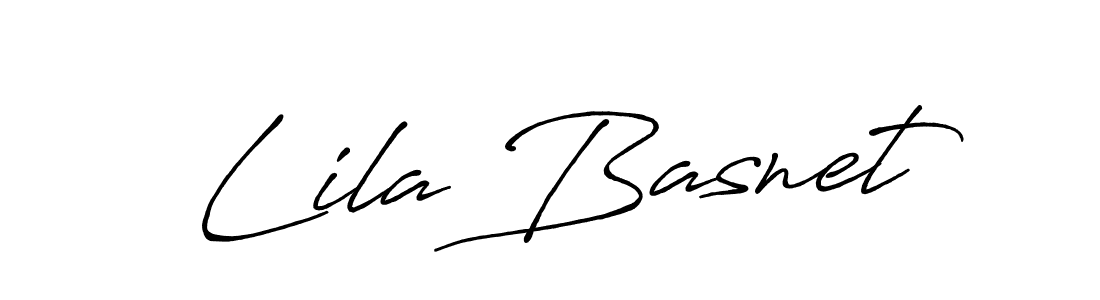 Lila Basnet stylish signature style. Best Handwritten Sign (Antro_Vectra_Bolder) for my name. Handwritten Signature Collection Ideas for my name Lila Basnet. Lila Basnet signature style 7 images and pictures png