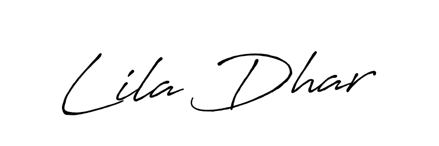 Lila Dhar stylish signature style. Best Handwritten Sign (Antro_Vectra_Bolder) for my name. Handwritten Signature Collection Ideas for my name Lila Dhar. Lila Dhar signature style 7 images and pictures png