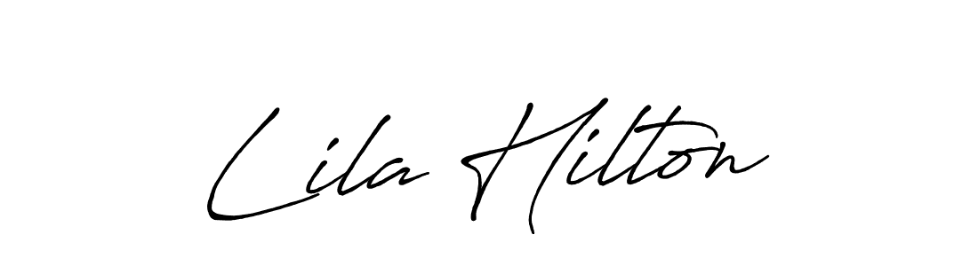 Create a beautiful signature design for name Lila Hilton. With this signature (Antro_Vectra_Bolder) fonts, you can make a handwritten signature for free. Lila Hilton signature style 7 images and pictures png