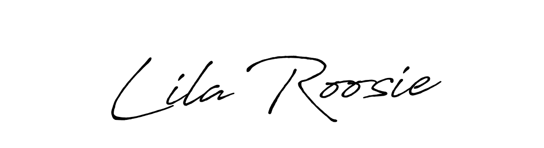 Lila Roosie stylish signature style. Best Handwritten Sign (Antro_Vectra_Bolder) for my name. Handwritten Signature Collection Ideas for my name Lila Roosie. Lila Roosie signature style 7 images and pictures png