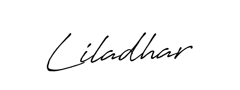 Use a signature maker to create a handwritten signature online. With this signature software, you can design (Antro_Vectra_Bolder) your own signature for name Liladhar. Liladhar signature style 7 images and pictures png