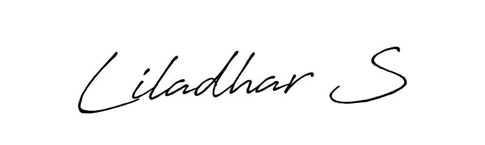 You should practise on your own different ways (Antro_Vectra_Bolder) to write your name (Liladhar S) in signature. don't let someone else do it for you. Liladhar S signature style 7 images and pictures png