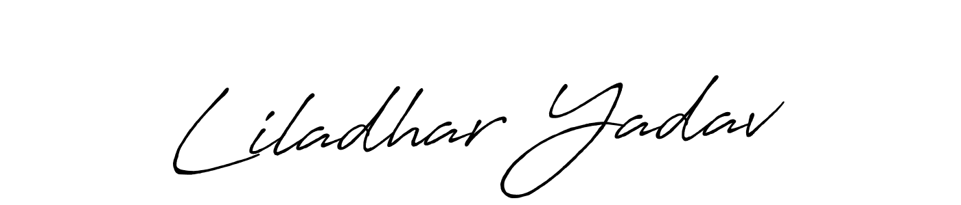 Make a beautiful signature design for name Liladhar Yadav. With this signature (Antro_Vectra_Bolder) style, you can create a handwritten signature for free. Liladhar Yadav signature style 7 images and pictures png