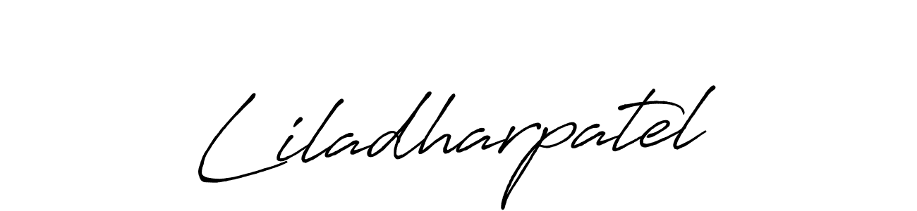 How to make Liladharpatel name signature. Use Antro_Vectra_Bolder style for creating short signs online. This is the latest handwritten sign. Liladharpatel signature style 7 images and pictures png