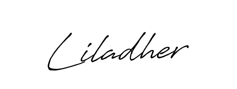 Similarly Antro_Vectra_Bolder is the best handwritten signature design. Signature creator online .You can use it as an online autograph creator for name Liladher. Liladher signature style 7 images and pictures png