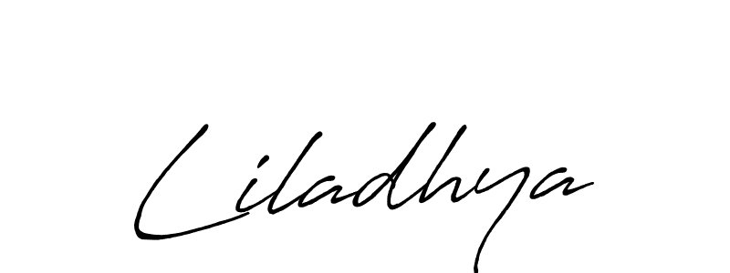 How to make Liladhya name signature. Use Antro_Vectra_Bolder style for creating short signs online. This is the latest handwritten sign. Liladhya signature style 7 images and pictures png