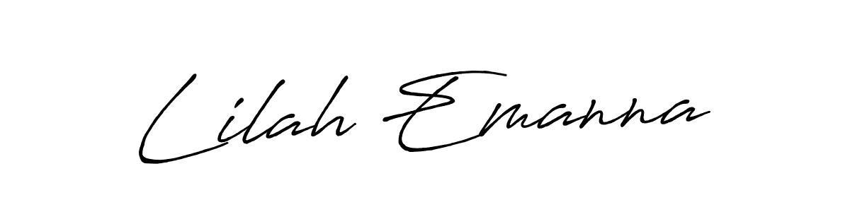 How to make Lilah Emanna name signature. Use Antro_Vectra_Bolder style for creating short signs online. This is the latest handwritten sign. Lilah Emanna signature style 7 images and pictures png