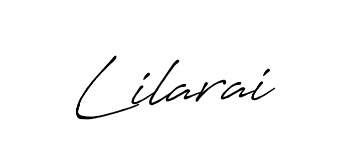 How to make Lilarai name signature. Use Antro_Vectra_Bolder style for creating short signs online. This is the latest handwritten sign. Lilarai signature style 7 images and pictures png