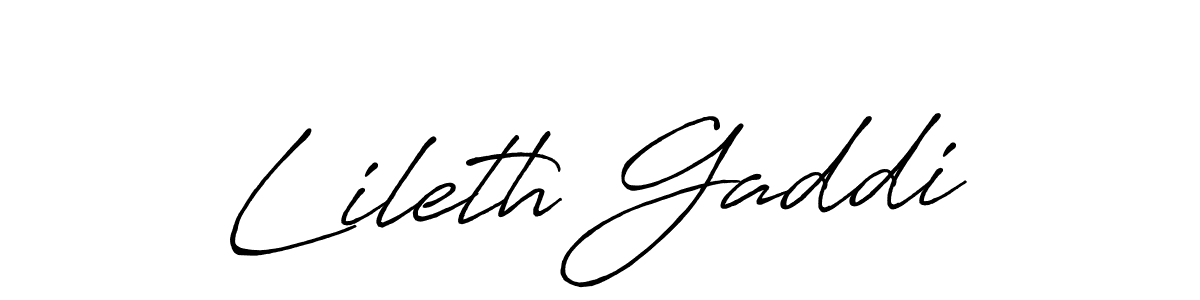Create a beautiful signature design for name Lileth Gaddi. With this signature (Antro_Vectra_Bolder) fonts, you can make a handwritten signature for free. Lileth Gaddi signature style 7 images and pictures png