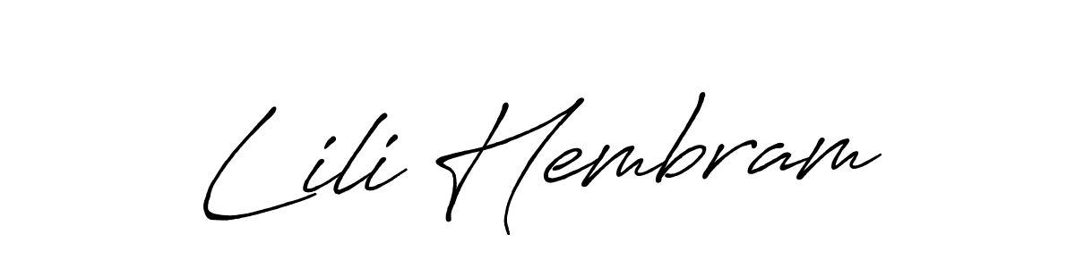 Similarly Antro_Vectra_Bolder is the best handwritten signature design. Signature creator online .You can use it as an online autograph creator for name Lili Hembram. Lili Hembram signature style 7 images and pictures png