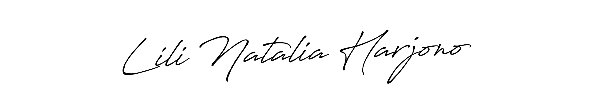 Lili Natalia Harjono stylish signature style. Best Handwritten Sign (Antro_Vectra_Bolder) for my name. Handwritten Signature Collection Ideas for my name Lili Natalia Harjono. Lili Natalia Harjono signature style 7 images and pictures png