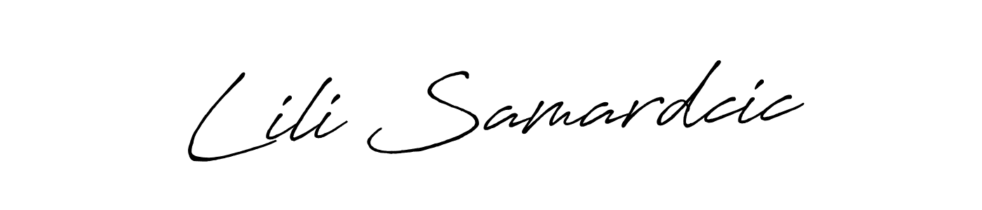 The best way (Antro_Vectra_Bolder) to make a short signature is to pick only two or three words in your name. The name Lili Samardcic include a total of six letters. For converting this name. Lili Samardcic signature style 7 images and pictures png