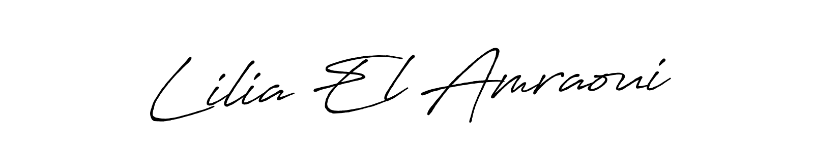 Also You can easily find your signature by using the search form. We will create Lilia El Amraoui name handwritten signature images for you free of cost using Antro_Vectra_Bolder sign style. Lilia El Amraoui signature style 7 images and pictures png