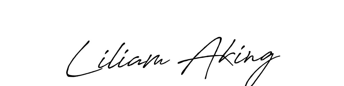 Liliam Aking stylish signature style. Best Handwritten Sign (Antro_Vectra_Bolder) for my name. Handwritten Signature Collection Ideas for my name Liliam Aking. Liliam Aking signature style 7 images and pictures png