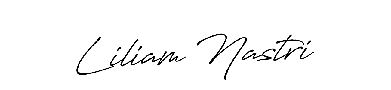 Make a beautiful signature design for name Liliam Nastri. With this signature (Antro_Vectra_Bolder) style, you can create a handwritten signature for free. Liliam Nastri signature style 7 images and pictures png