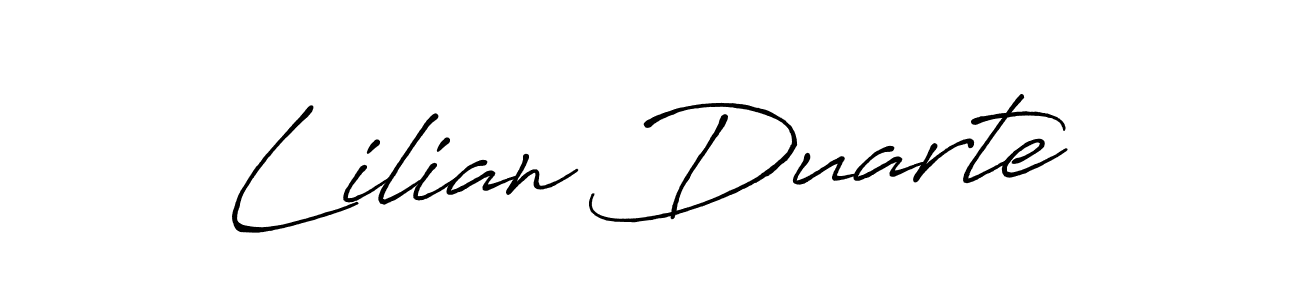 Create a beautiful signature design for name Lilian Duarte. With this signature (Antro_Vectra_Bolder) fonts, you can make a handwritten signature for free. Lilian Duarte signature style 7 images and pictures png