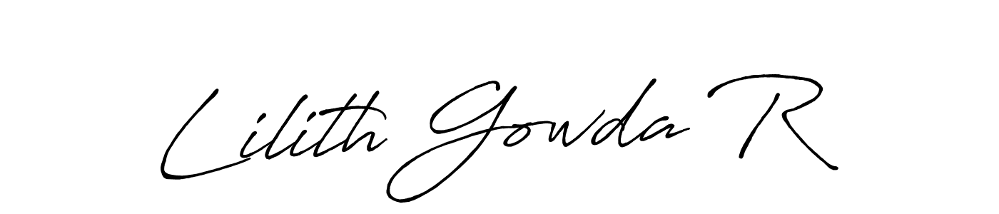 It looks lik you need a new signature style for name Lilith Gowda R. Design unique handwritten (Antro_Vectra_Bolder) signature with our free signature maker in just a few clicks. Lilith Gowda R signature style 7 images and pictures png