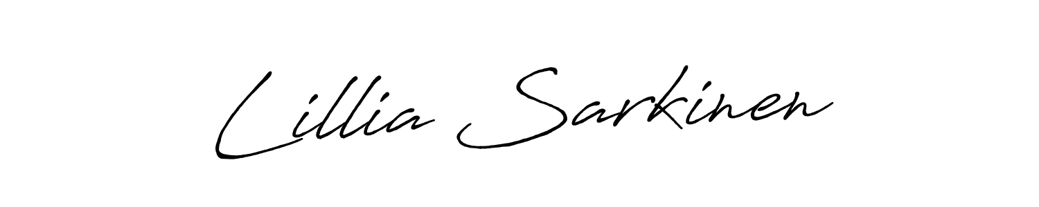 Create a beautiful signature design for name Lillia Sarkinen. With this signature (Antro_Vectra_Bolder) fonts, you can make a handwritten signature for free. Lillia Sarkinen signature style 7 images and pictures png