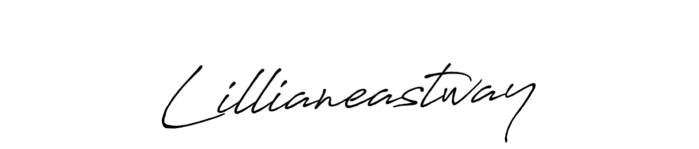 Create a beautiful signature design for name Lillianeastway. With this signature (Antro_Vectra_Bolder) fonts, you can make a handwritten signature for free. Lillianeastway signature style 7 images and pictures png