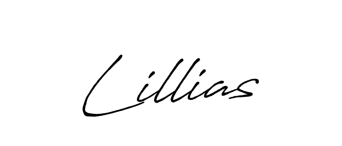 Create a beautiful signature design for name Lillias. With this signature (Antro_Vectra_Bolder) fonts, you can make a handwritten signature for free. Lillias signature style 7 images and pictures png