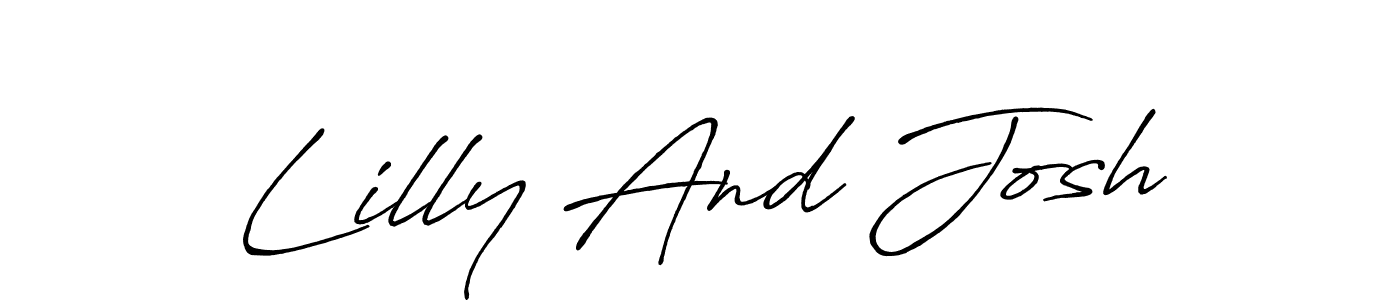 Make a beautiful signature design for name Lilly And Josh. With this signature (Antro_Vectra_Bolder) style, you can create a handwritten signature for free. Lilly And Josh signature style 7 images and pictures png
