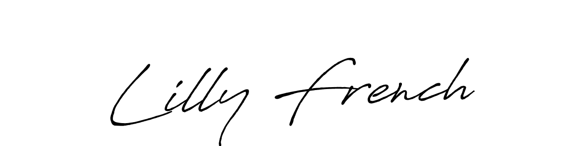 Lilly French stylish signature style. Best Handwritten Sign (Antro_Vectra_Bolder) for my name. Handwritten Signature Collection Ideas for my name Lilly French. Lilly French signature style 7 images and pictures png