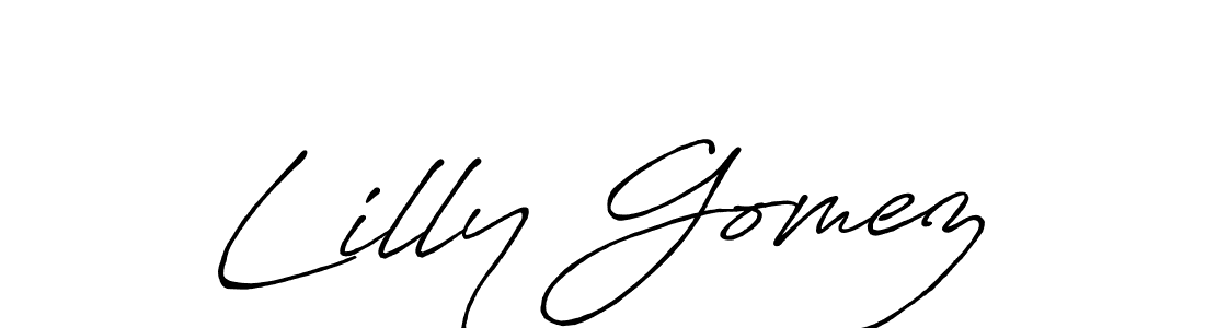 You should practise on your own different ways (Antro_Vectra_Bolder) to write your name (Lilly Gomez) in signature. don't let someone else do it for you. Lilly Gomez signature style 7 images and pictures png